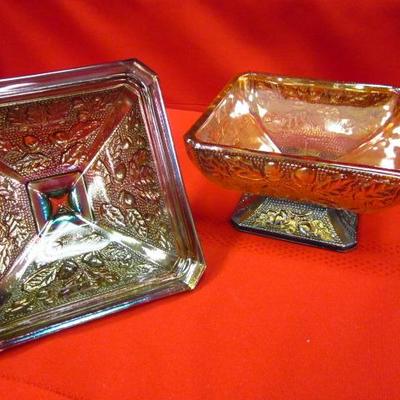 Carnival Glass Candy Dish with lid