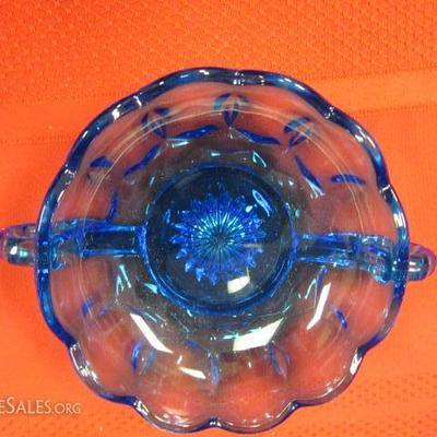 Blue Glass Dishes, 3 pcs