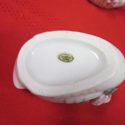 Swan Ceramic Dish, Ceramic Dish W/ Spoon, Swan Ceramic Dish, 4 pcs