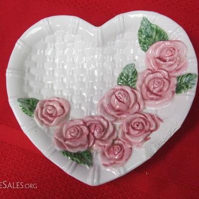 Decorative Heart Shaped Plates & Boxes, 5 pcs
