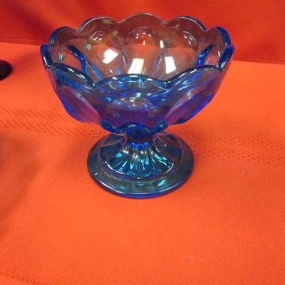 Blue Glass Dishes, 3 pcs