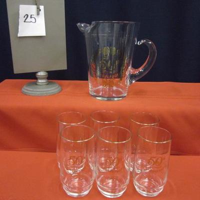 50th Anniversary Pitcher With Glasses