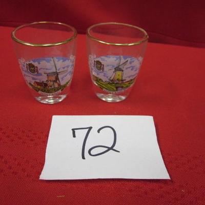 2 Holland shot glasses