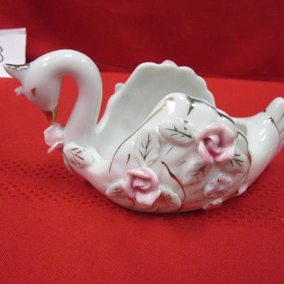 Swan Ceramic Dish, Ceramic Dish W/ Spoon, Swan Ceramic Dish, 4 pcs