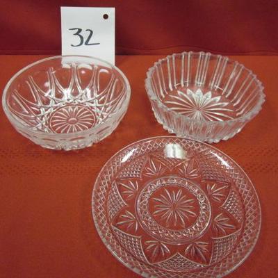 Crystal Bowls, 3 pcs