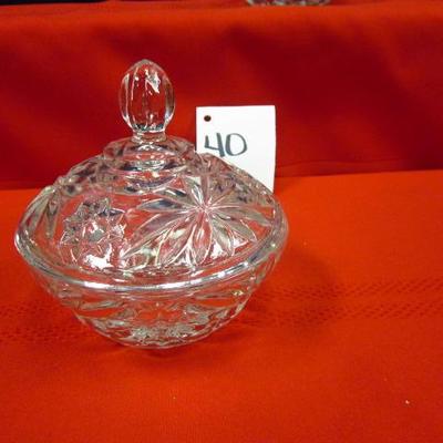 Crystal Candy Dish with dome lid