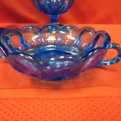 Blue Glass Dishes, 3 pcs