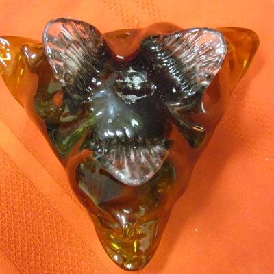 Green Glass Shaped Dish