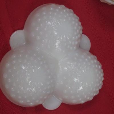 Milk Glass Decorative Serving Dish, 3 pcs