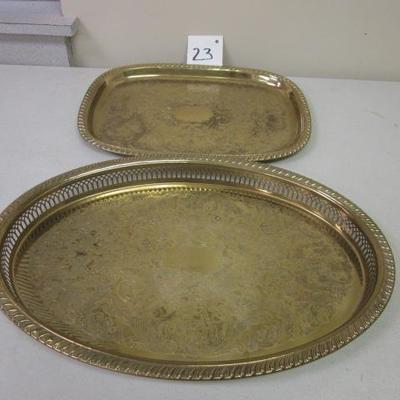(1) Oblong & (1) Rectangle Serving Trays
