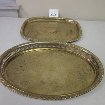 (1) Oblong & (1) Rectangle Serving Trays