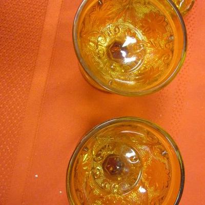Tiara glass 2-dessert dishes 1- heart shape trinket dish
