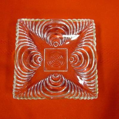 Crystal candy dish with gold trim