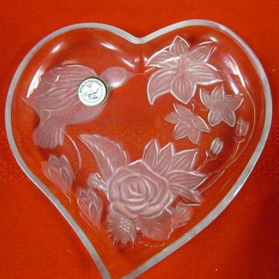 Heart Shaped Crystal Serving Dish