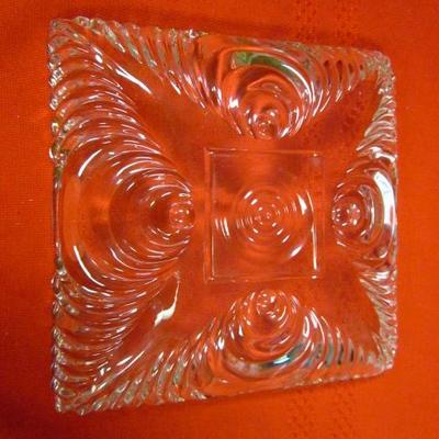 Crystal candy dish with gold trim