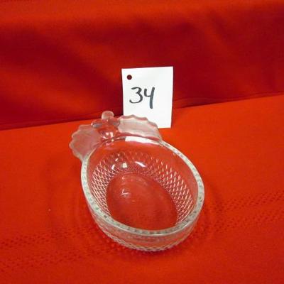 Crystal  Dish, Grape Design