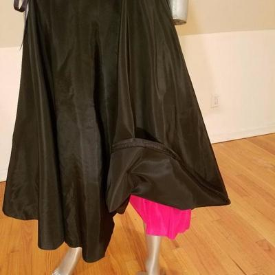 Vtg 1940's strapless Taffeta party dress w/shrug full sweep