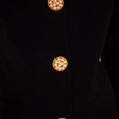 Couture Ecaille Paris French Jacket wool embellished with pearls 