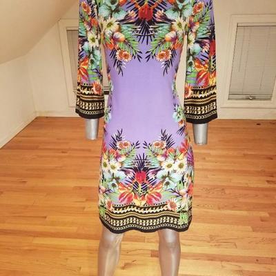 Lilac dress floral printed mod style Pucci look