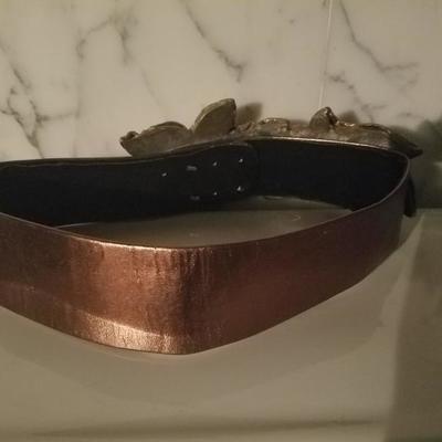 Vtg Mitra leather resin embellished crystas