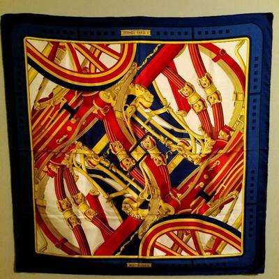 Vtg Hermes Paris 1970's silk scarf Rare Rythmes by Cathy Latham