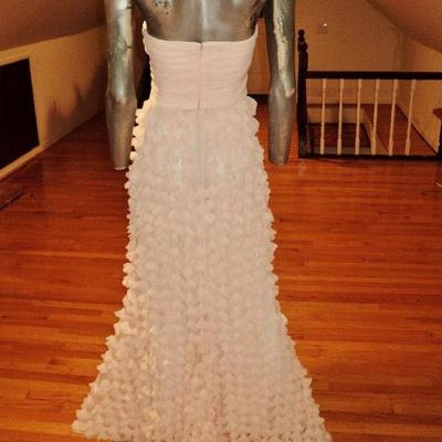 Badgley Mischka Collection strapless chiffon petal gown Ballet pink