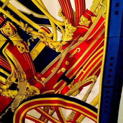 Vtg Hermes Paris 1970's silk scarf Rare Rythmes by Cathy Latham