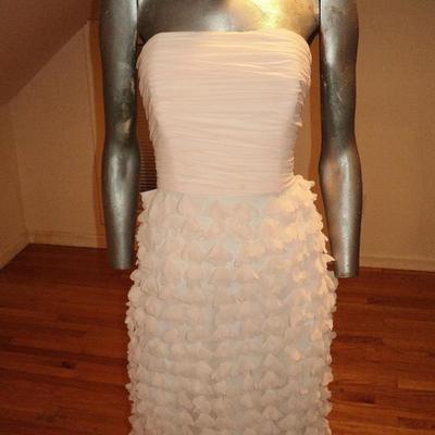 Badgley Mischka Collection strapless chiffon petal gown Ballet pink