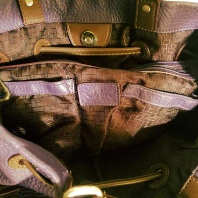 Cole Haan Purple leather large bag silver metal Hardware 