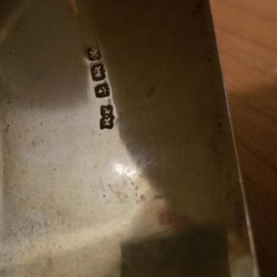 Antique English sterling silver bangle carved