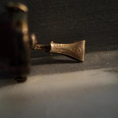 Vintage sterling  amber clip on earrings filigree bakelite and citrine