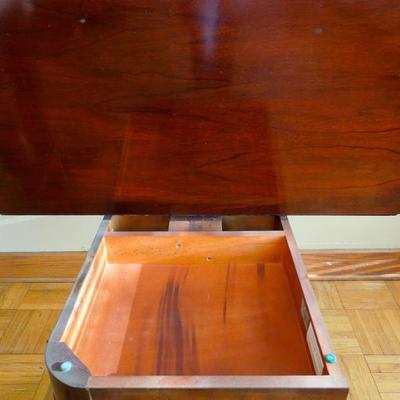 Lot 64 Antique Duncan Phyfe Mahogany Revolving Game Table on Casters