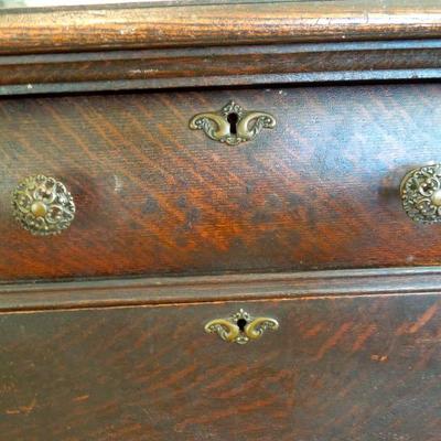 Lot 65 Large Antique Carved Oak Elegant Buffet Sideboard with Mirror