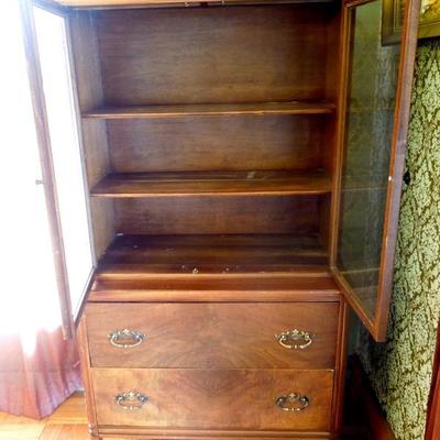 Lot 75  Antique Glassfront Waterfall China Cabinet