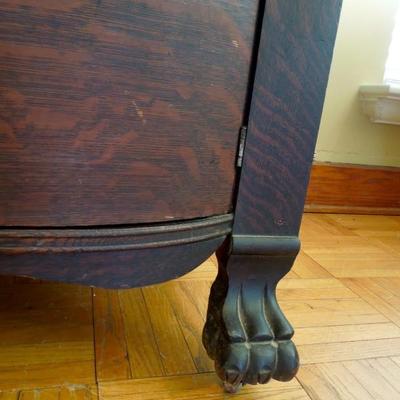 Lot 65 Large Antique Carved Oak Elegant Buffet Sideboard with Mirror