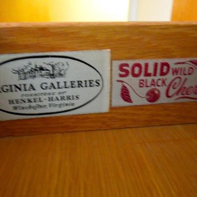 Lot 73 Vintage Henkel-Harris Black Cherry Highboy Dresser