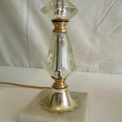 Lot 53 Pair of Tall Marble Based Lamps with Shades
