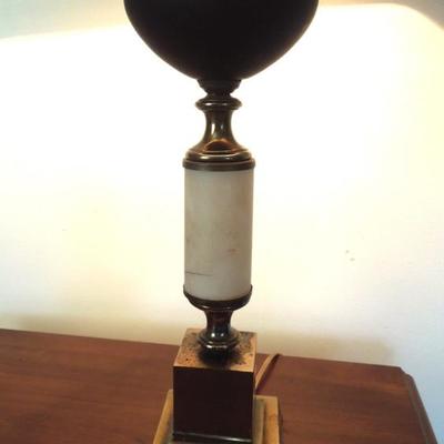 Lot 71 Pair of Tall Cambridge Onion Bulb Pedestal Lamps with Shades