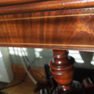 Lot 64 Antique Duncan Phyfe Mahogany Revolving Game Table on Casters