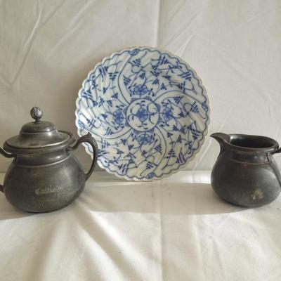 Lot 59 Group of Silver Plate and Delft China 