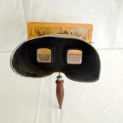 Lot 45 Antique Stereoscope Viewer with 13 Photographic Cards