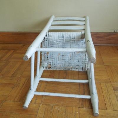 Lot 8 Antique Child's Ladderback Rushed White Chair