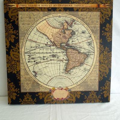 Lot 38  Olde World Globe Wrapped Edge Canvas Print