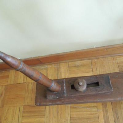Lot 3 Very Large Antique Wood Spinning Wheel