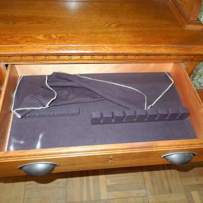 Lot 79 Vintage Kincaid Oak Lighted Buffet Hutch