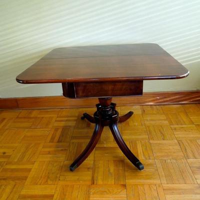Lot 64 Antique Duncan Phyfe Mahogany Revolving Game Table on Casters