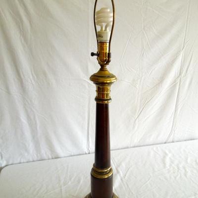 Lot 16 Vintage Knob Creek Pedestal Wood and Metal Table Lamp