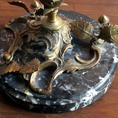Ornate French Victorian Bronze Candelabra Set of 2