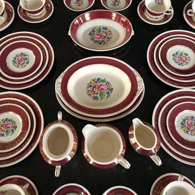 79 Piece Royal Ascot England Semi-Porcelain SAGUENAY China Set