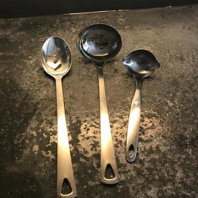 A Set Of 3 Large Kitchen  Spoons 